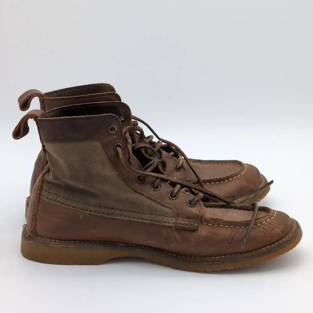 Red Wing Boots Mens 9 Brown 3335 Weekender Canvas Moc Leather Work Shoes